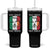 Irish Italian Pride Tumbler With Handle Half Gaelic Half Garlic Shamrock Ireland Italy Flag TS09 One Size: 40 oz Black Print Your Wear