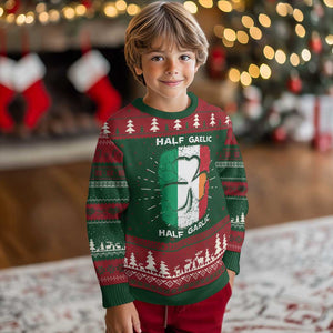 Irish Italian Pride Knit Sweatshirt Half Gaelic Half Garlic Shamrock Ireland Italy Flag TS09 Christmas Print Your Wear
