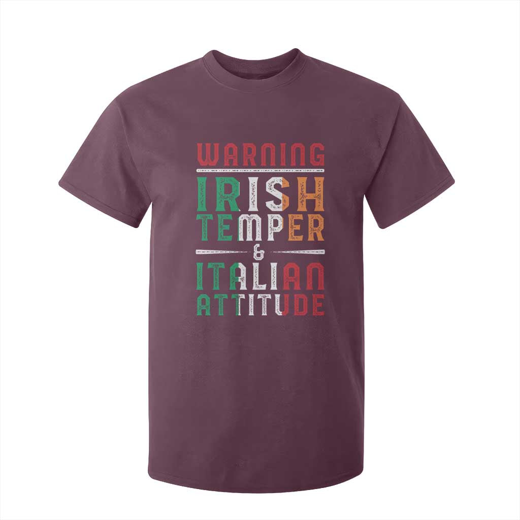 Funny Irish Temper Italian Attitude T Shirt For Kid TS09 Maroon Print Your Wear
