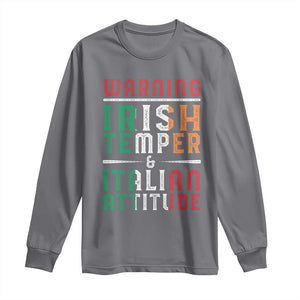 Funny Irish Temper Italian Attitude Long Sleeve Shirt TS09 Charcoal Print Your Wear