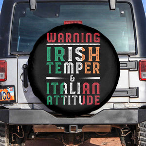 Funny Irish Temper Italian Attitude Spare Tire Cover TS09 No hole Black Print Your Wear