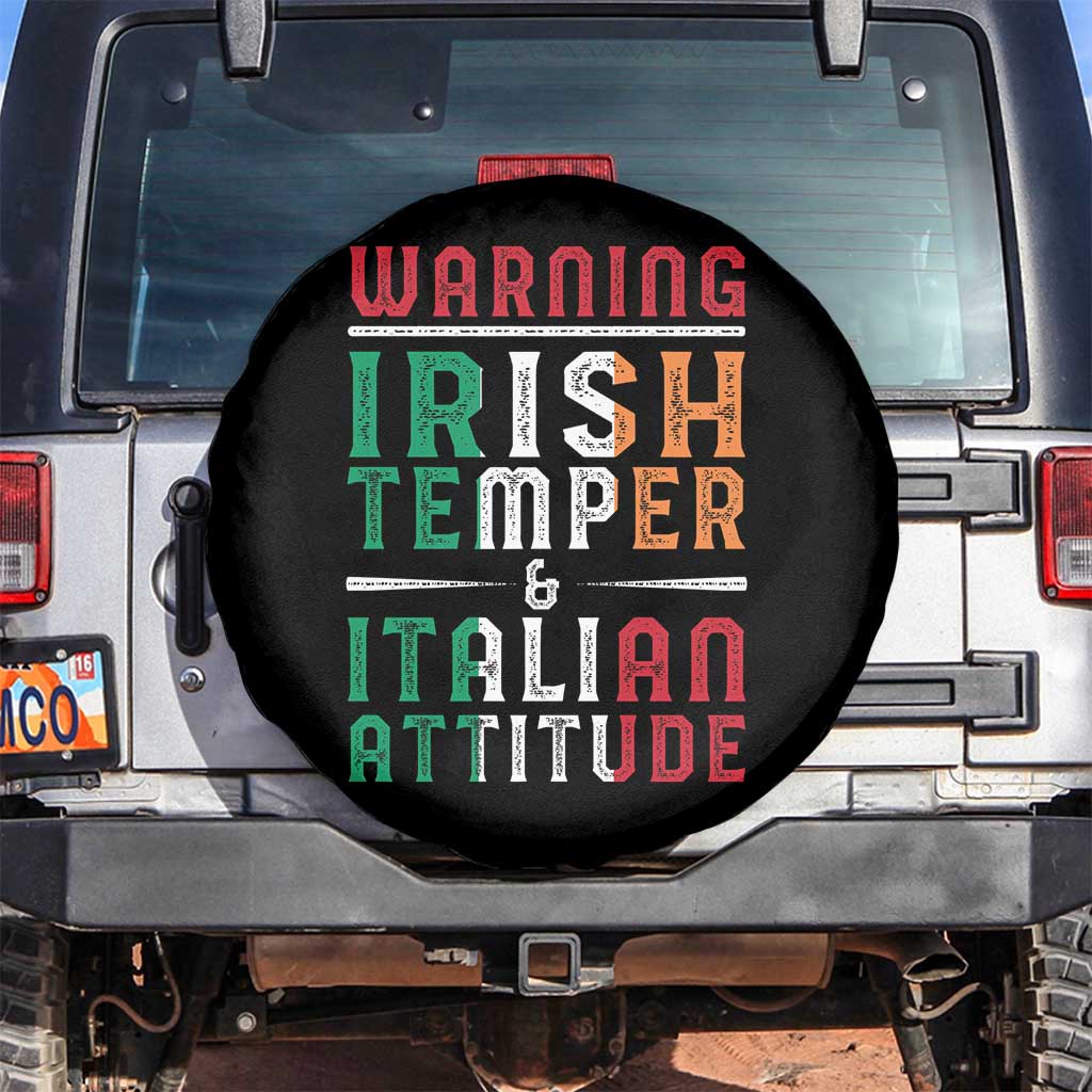 Funny Irish Temper Italian Attitude Spare Tire Cover TS09 No hole Black Print Your Wear