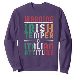 Funny Irish Temper Italian Attitude Sweatshirt TS09 Purple Print Your Wear