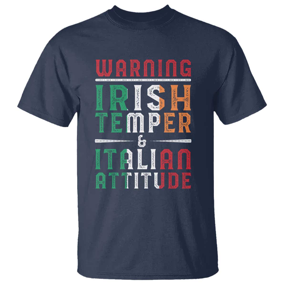 Funny Irish Temper Italian Attitude T Shirt TS09 Navy Print Your Wear
