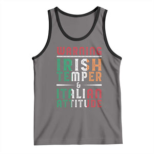 Funny Irish Temper Italian Attitude Tank Top TS09 Deep Heather Black Print Your Wear