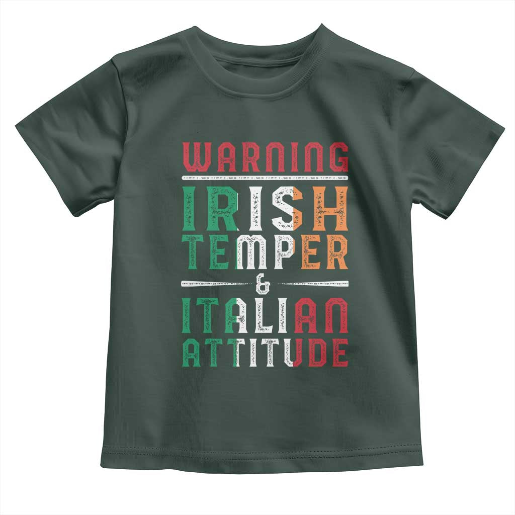 Funny Irish Temper Italian Attitude Toddler T Shirt TS09 Dark Forest Green Print Your Wear