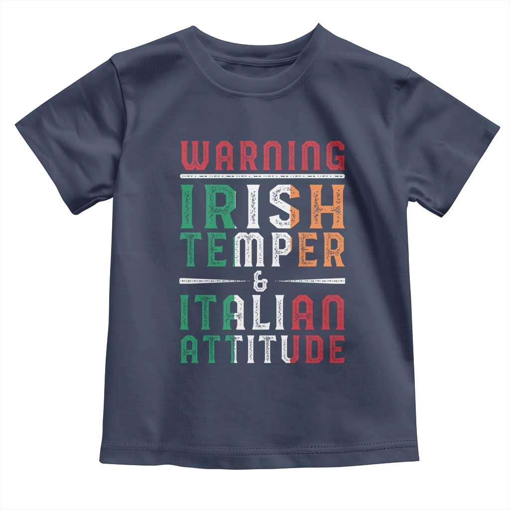 Funny Irish Temper Italian Attitude Toddler T Shirt TS09 Navy Print Your Wear