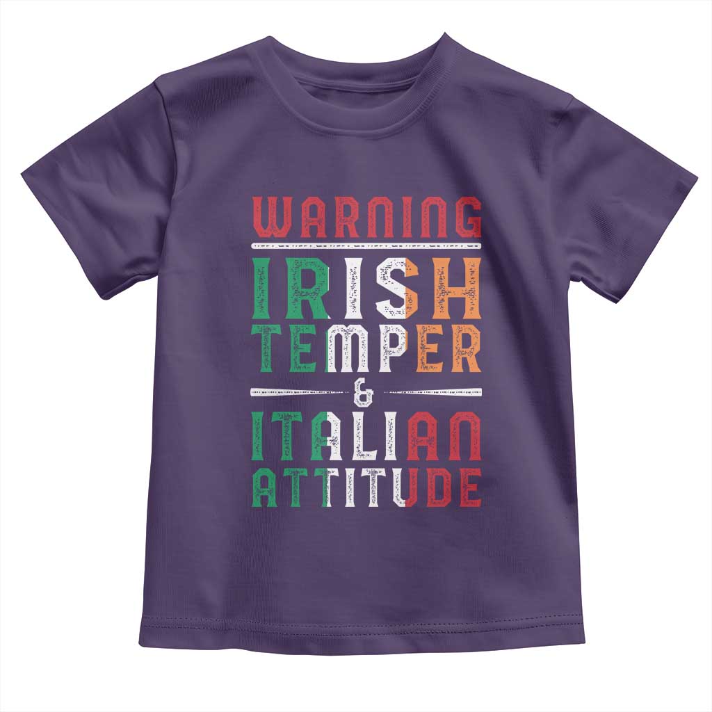 Funny Irish Temper Italian Attitude Toddler T Shirt TS09 Purple Print Your Wear
