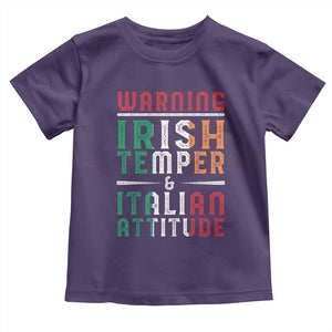 Funny Irish Temper Italian Attitude Toddler T Shirt TS09 Purple Print Your Wear