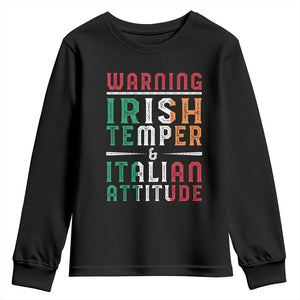 Funny Irish Temper Italian Attitude Youth Sweatshirt TS09 Black Print Your Wear