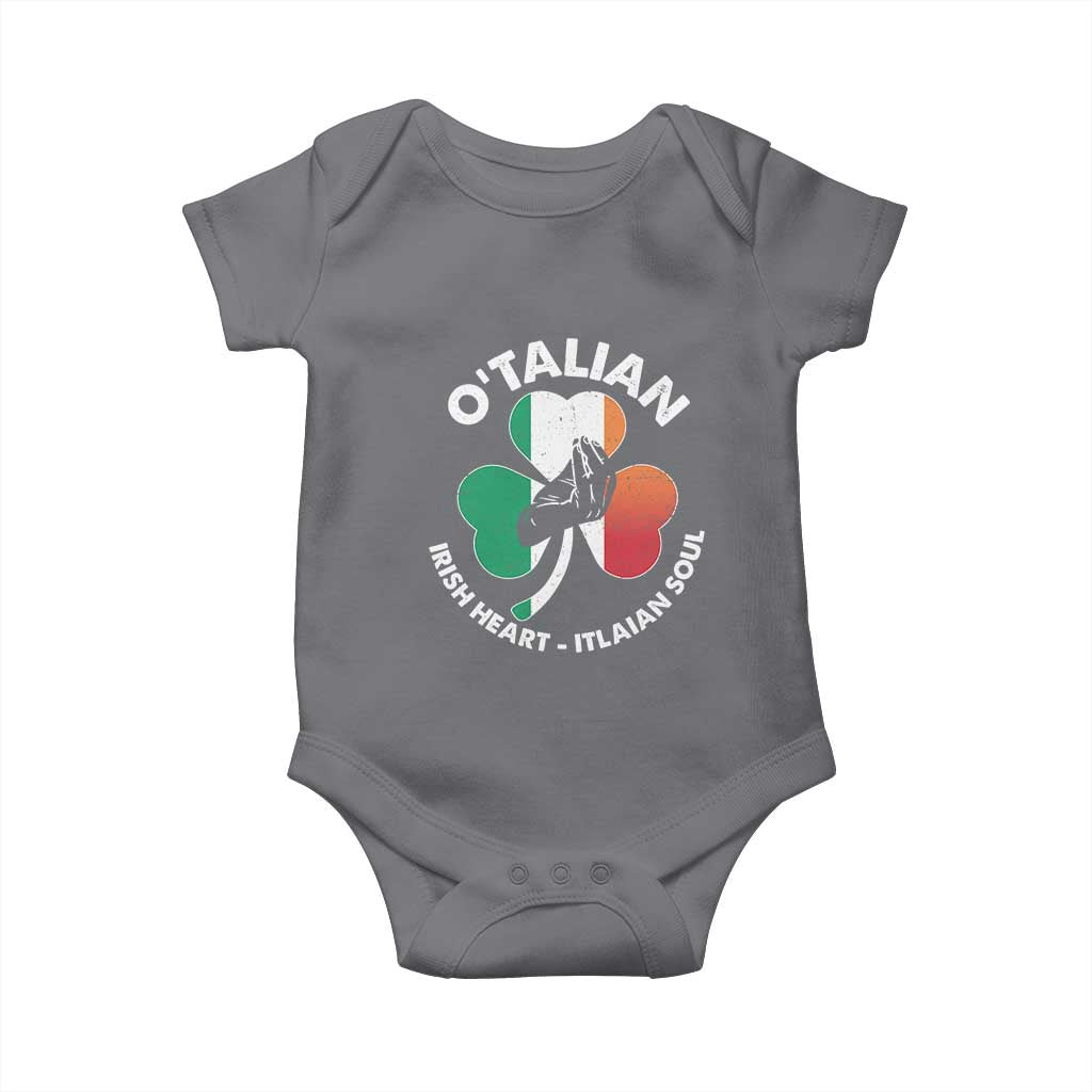 Italian Irish O'talian St. Patrick's Day Baby Onesie TS09 Charcoal Print Your Wear