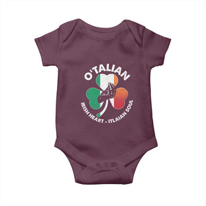 Italian Irish O'talian St. Patrick's Day Baby Onesie TS09 Maroon Print Your Wear