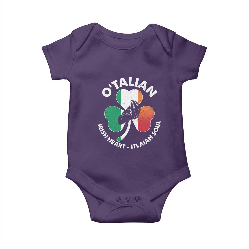 Italian Irish O'talian St. Patrick's Day Baby Onesie TS09 Purple Print Your Wear