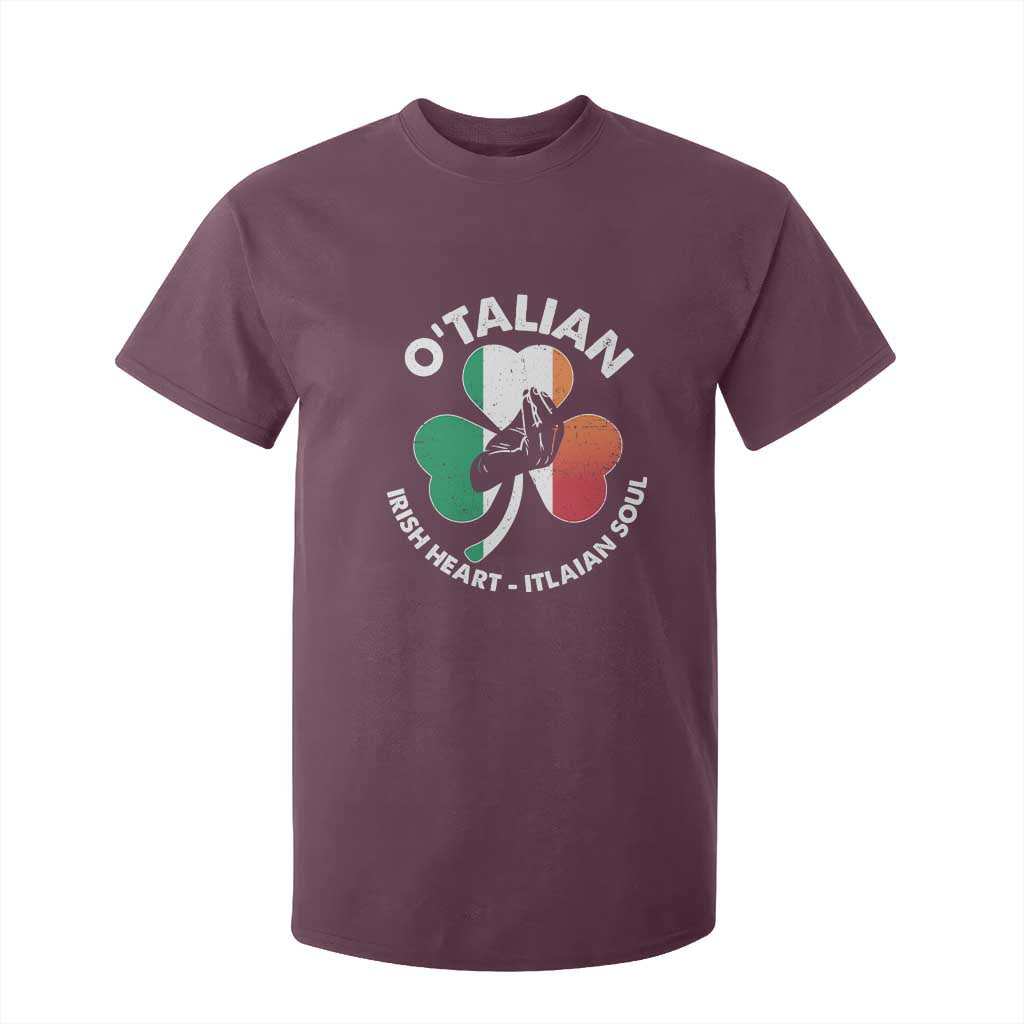 Italian Irish O'talian St. Patrick's Day T Shirt For Kid TS09 Maroon Print Your Wear