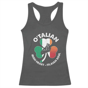 Italian Irish O'talian St. Patrick's Day Racerback Tank Top TS09 Dark Heather Print Your Wear