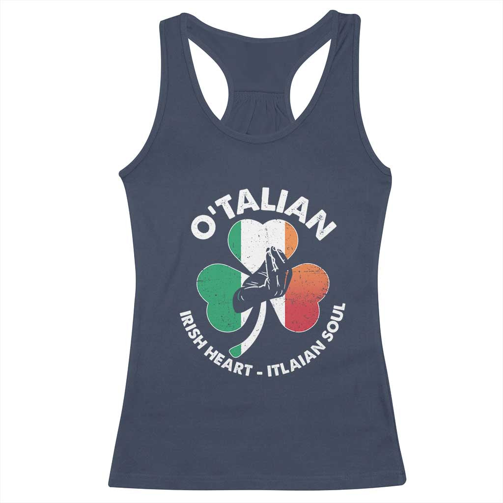 Italian Irish O'talian St. Patrick's Day Racerback Tank Top TS09 Navy Print Your Wear