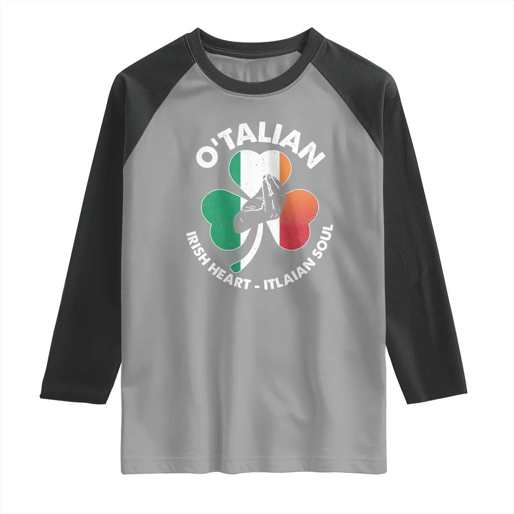 Italian Irish O'talian St. Patrick's Day Raglan Shirt TS09 Sport Gray Black Print Your Wear