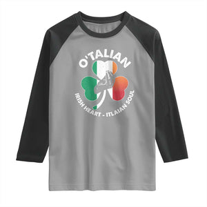 Italian Irish O'talian St. Patrick's Day Raglan Shirt TS09 Sport Gray Black Print Your Wear