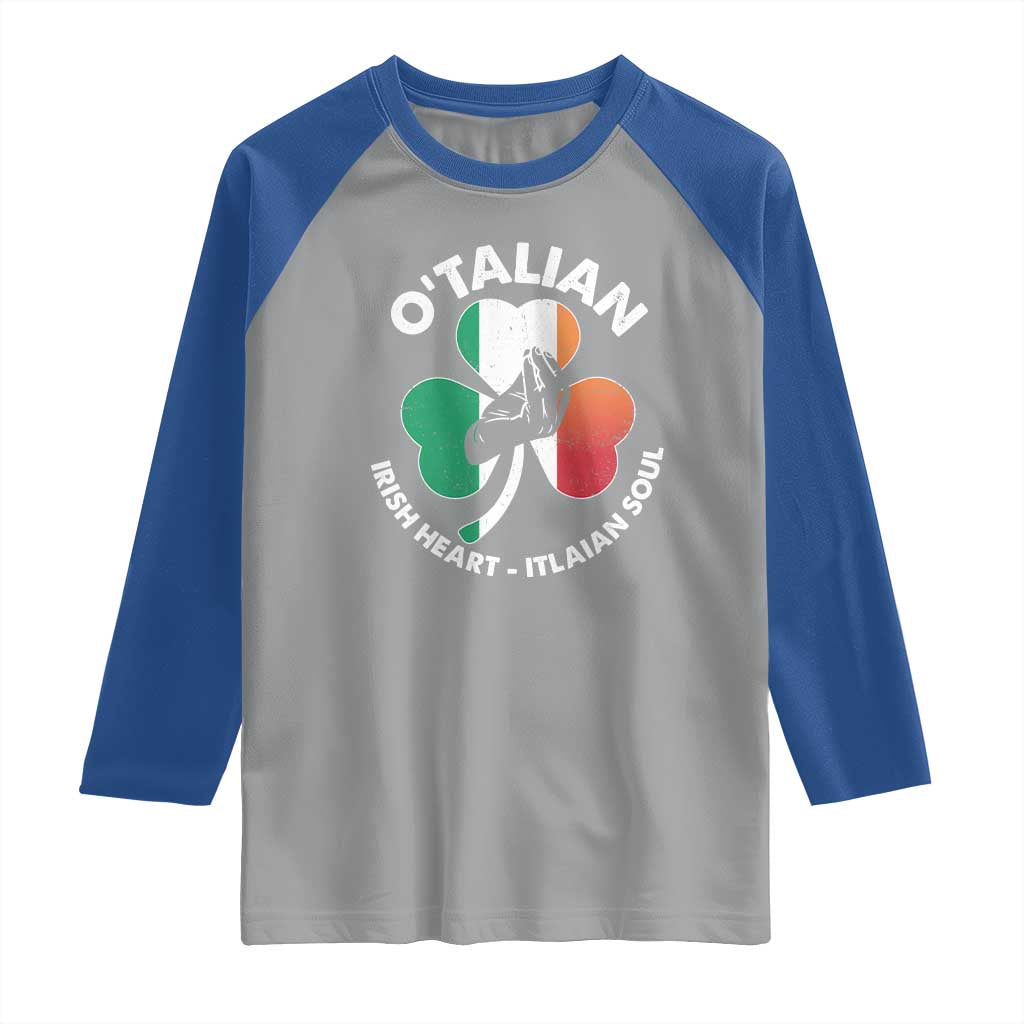 Italian Irish O'talian St. Patrick's Day Raglan Shirt TS09 Sport Gray Royal Print Your Wear