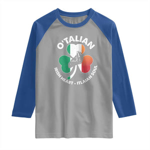 Italian Irish O'talian St. Patrick's Day Raglan Shirt TS09 Sport Gray Royal Print Your Wear