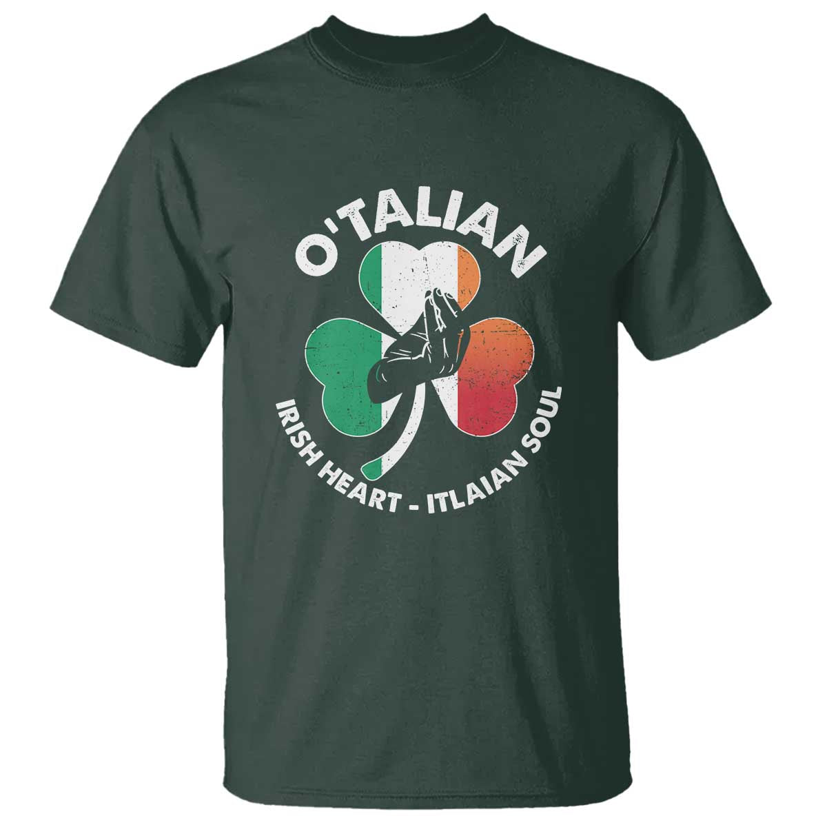 Italian Irish O'talian St. Patrick's Day T Shirt TS09 Dark Forest Green Print Your Wear