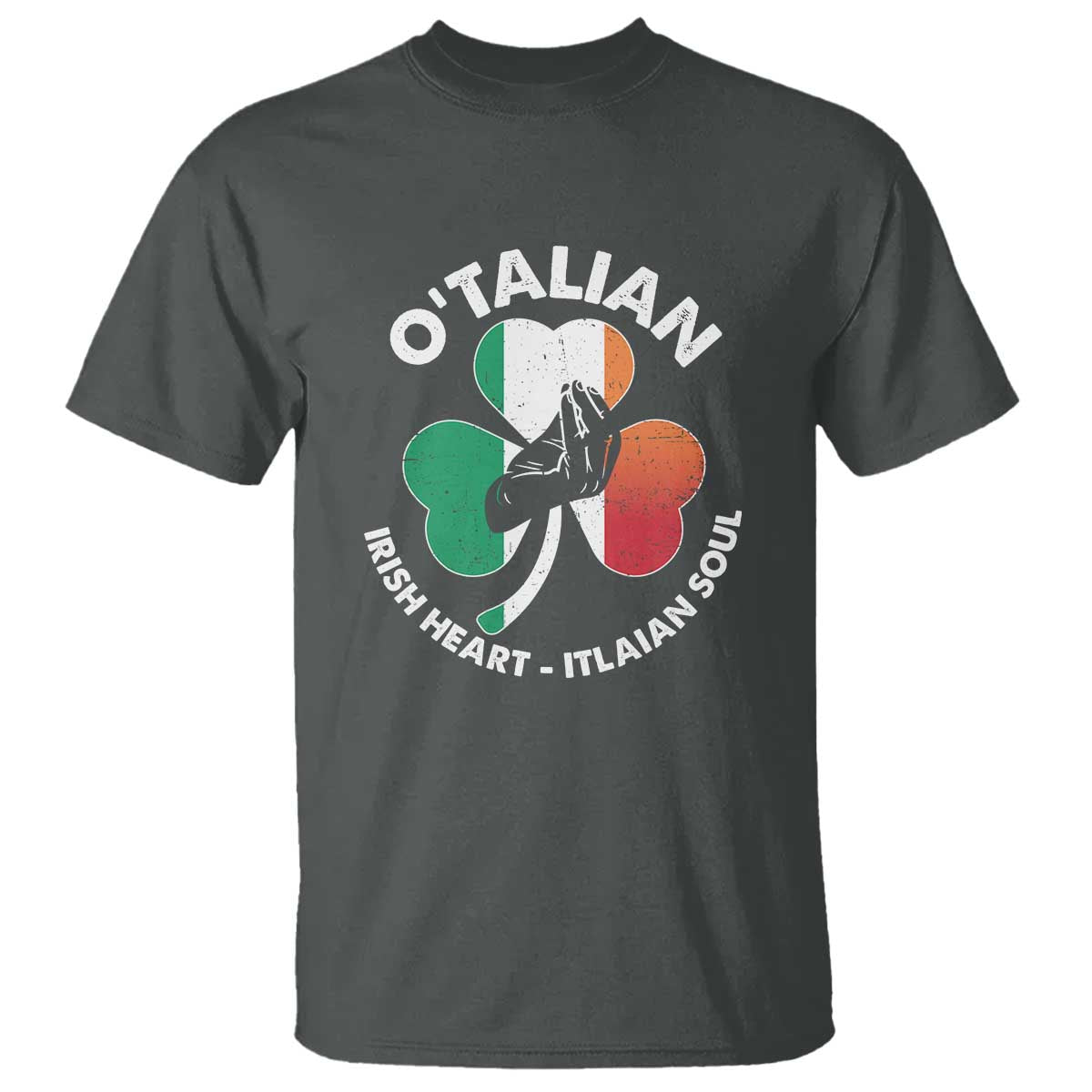 Italian Irish O'talian St. Patrick's Day T Shirt TS09 Dark Heather Print Your Wear