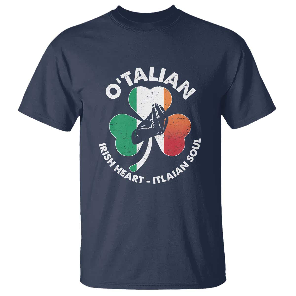 Italian Irish O'talian St. Patrick's Day T Shirt TS09 Navy Print Your Wear