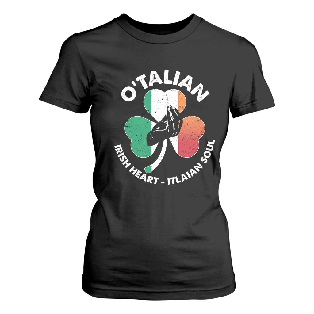 Italian Irish O'talian St. Patrick's Day T Shirt For Women TS09 Black Print Your Wear