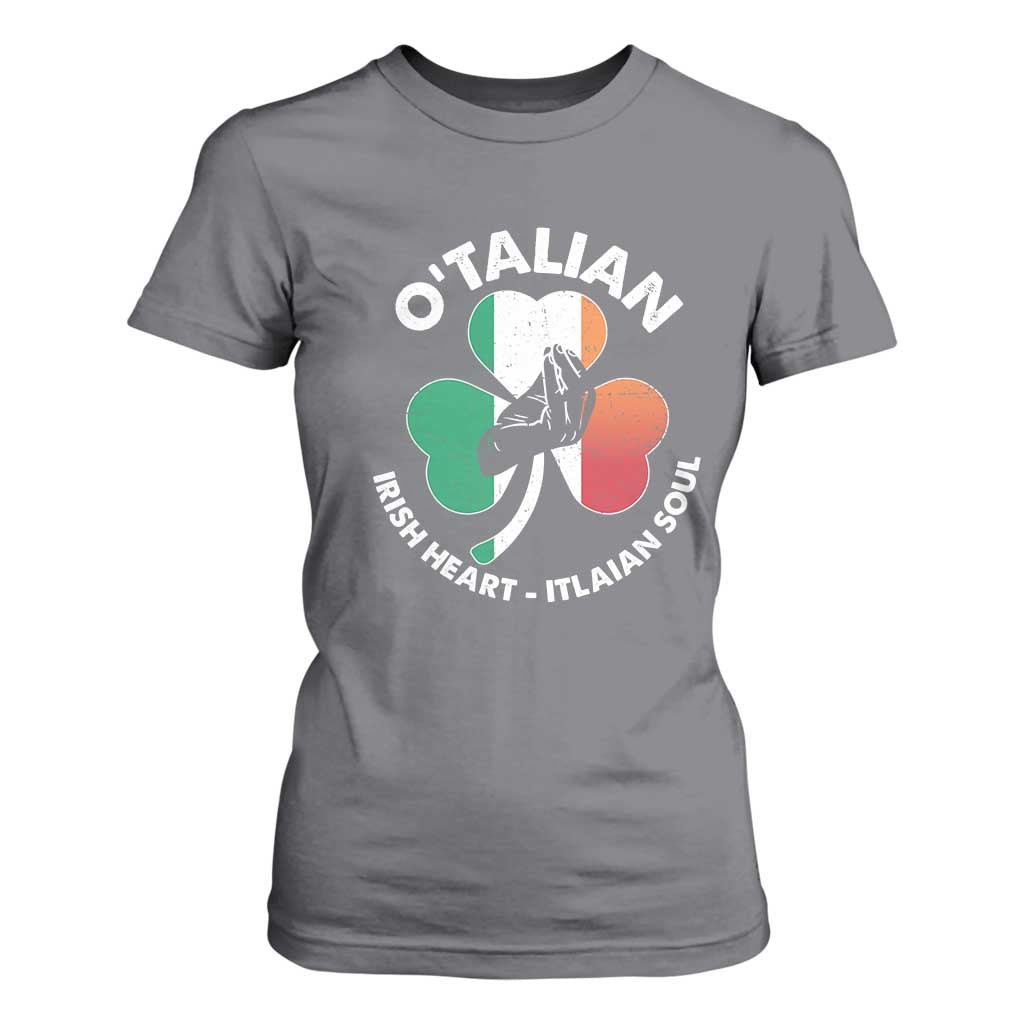 Italian Irish O'talian St. Patrick's Day T Shirt For Women TS09 Charcoal Print Your Wear