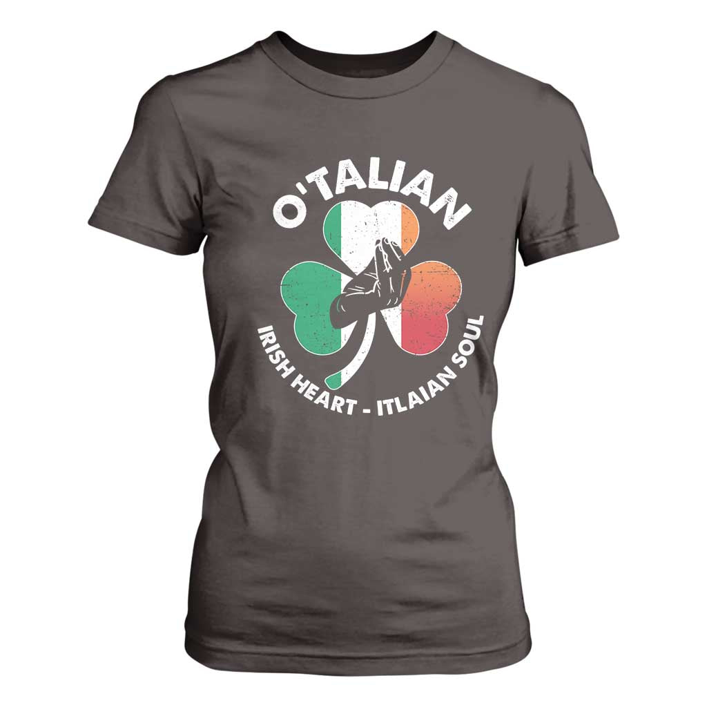 Italian Irish O'talian St. Patrick's Day T Shirt For Women TS09 Dark Chocolate Print Your Wear