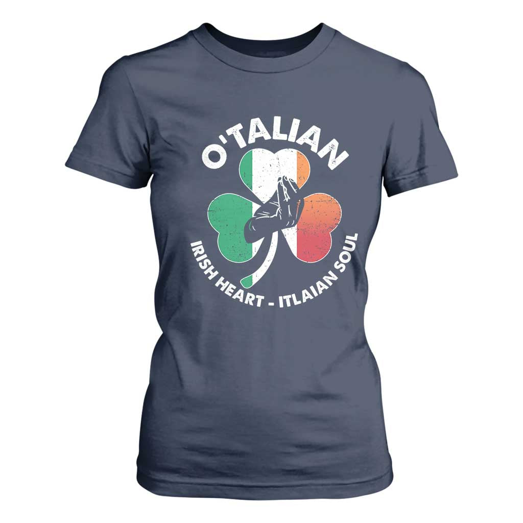 Italian Irish O'talian St. Patrick's Day T Shirt For Women TS09 Navy Print Your Wear