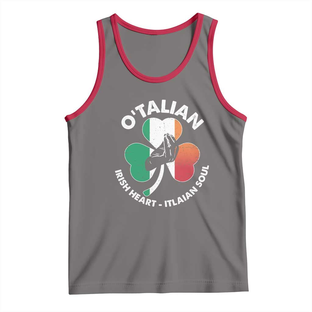Italian Irish O'talian St. Patrick's Day Tank Top TS09 Deep Heather Red Print Your Wear