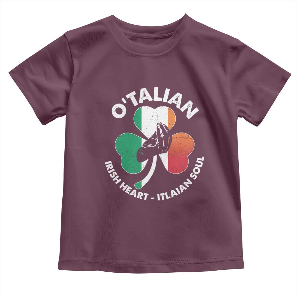 Italian Irish O'talian St. Patrick's Day Toddler T Shirt TS09 Maroon Print Your Wear
