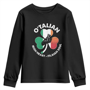 Italian Irish O'talian St. Patrick's Day Youth Sweatshirt TS09 Black Print Your Wear