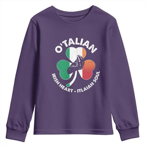 Italian Irish O'talian St. Patrick's Day Youth Sweatshirt TS09 Purple Print Your Wear
