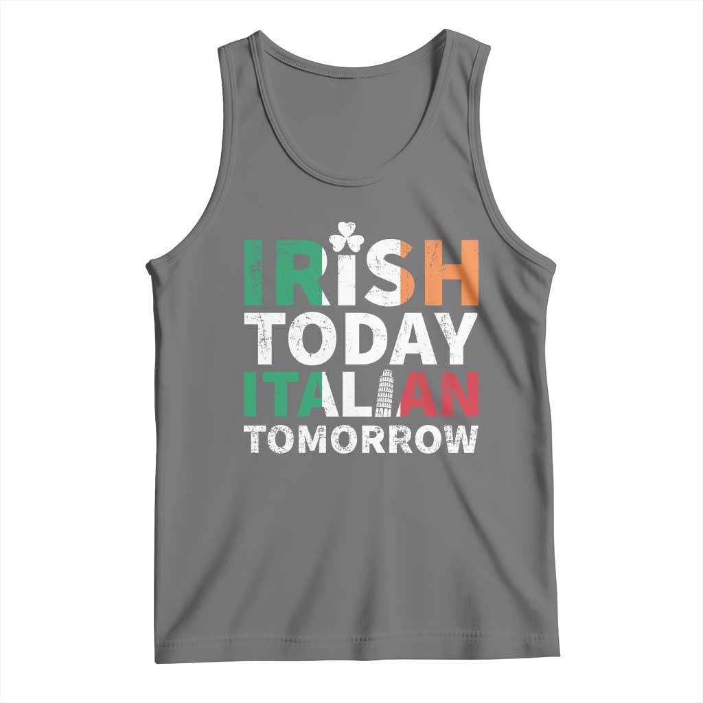Funny St. Patrick's Day Tank Top Irish Today Italian Tomorrow TS09 Black Heather Print Your Wear