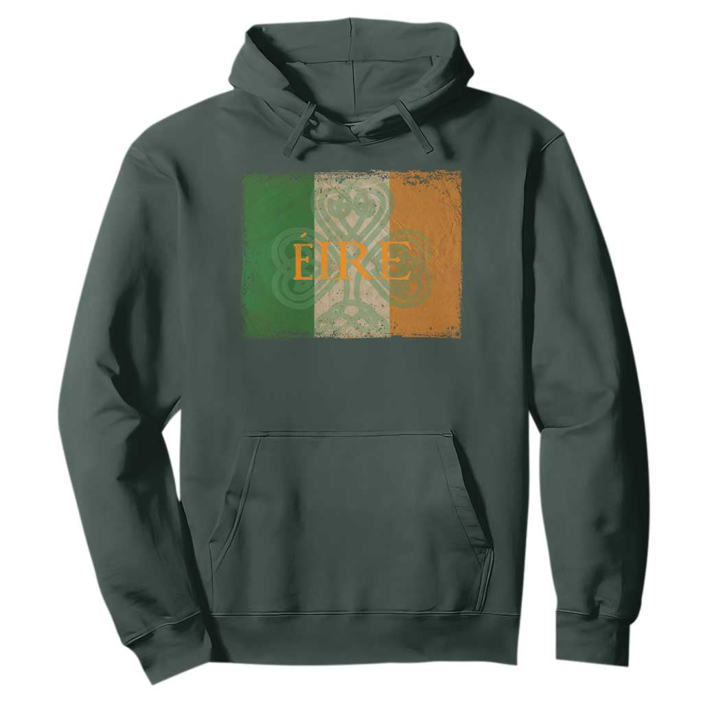 Eire Irish Pride Hoodie Celtic Shamrock Ireland Flag TS09 Dark Forest Green Print Your Wear