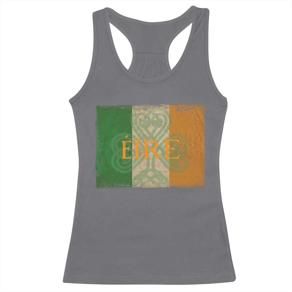 Eire Irish Pride Racerback Tank Top Celtic Shamrock Ireland Flag TS09 Charcoal Print Your Wear