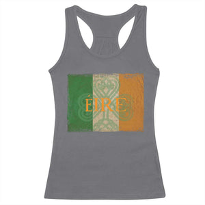Eire Irish Pride Racerback Tank Top Celtic Shamrock Ireland Flag TS09 Charcoal Print Your Wear