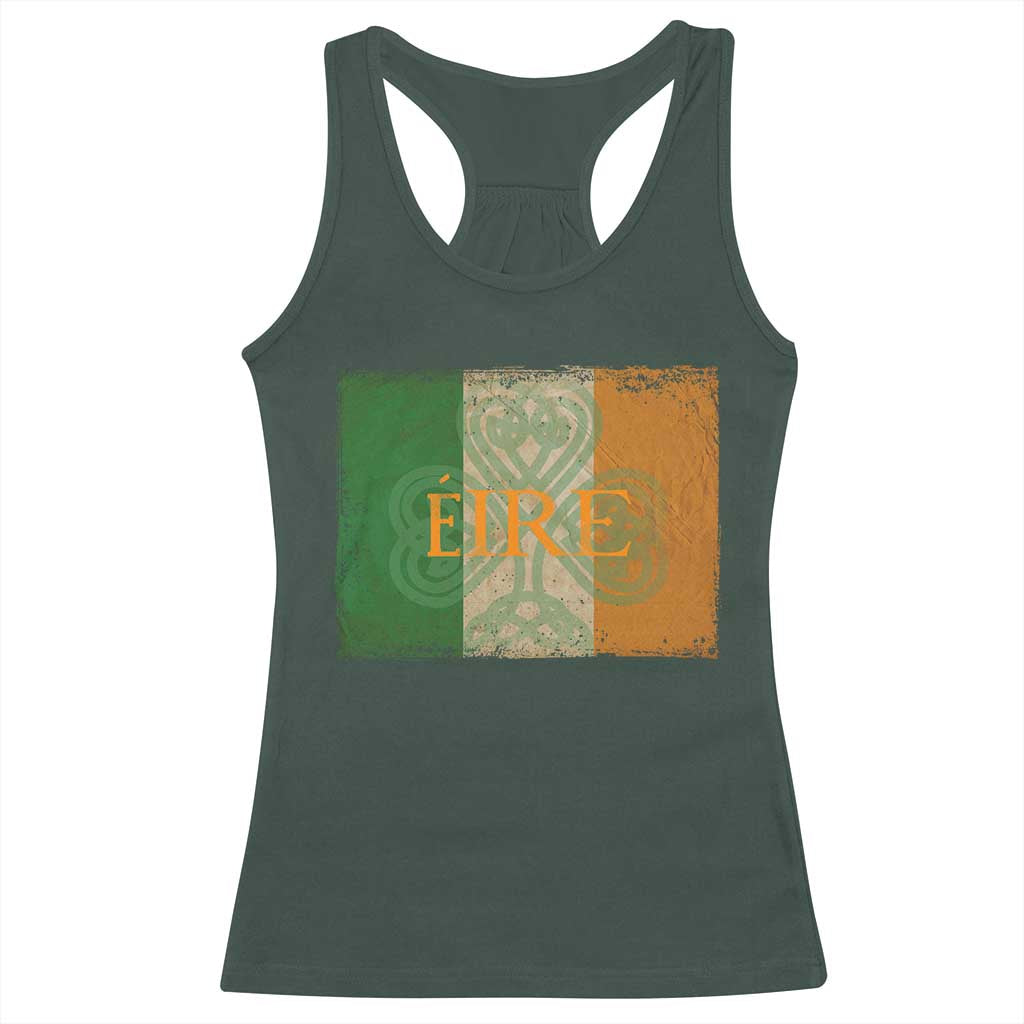 Eire Irish Pride Racerback Tank Top Celtic Shamrock Ireland Flag TS09 Dark Forest Green Print Your Wear