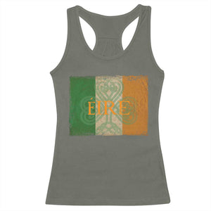Eire Irish Pride Racerback Tank Top Celtic Shamrock Ireland Flag TS09 Military Green Print Your Wear