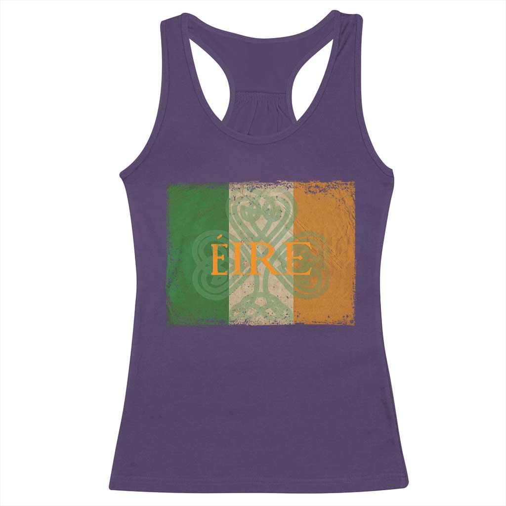 Eire Irish Pride Racerback Tank Top Celtic Shamrock Ireland Flag TS09 Purple Print Your Wear