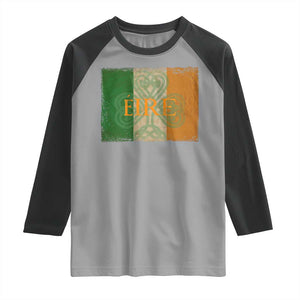 Eire Irish Pride Raglan Shirt Celtic Shamrock Ireland Flag TS09 Sport Gray Black Print Your Wear
