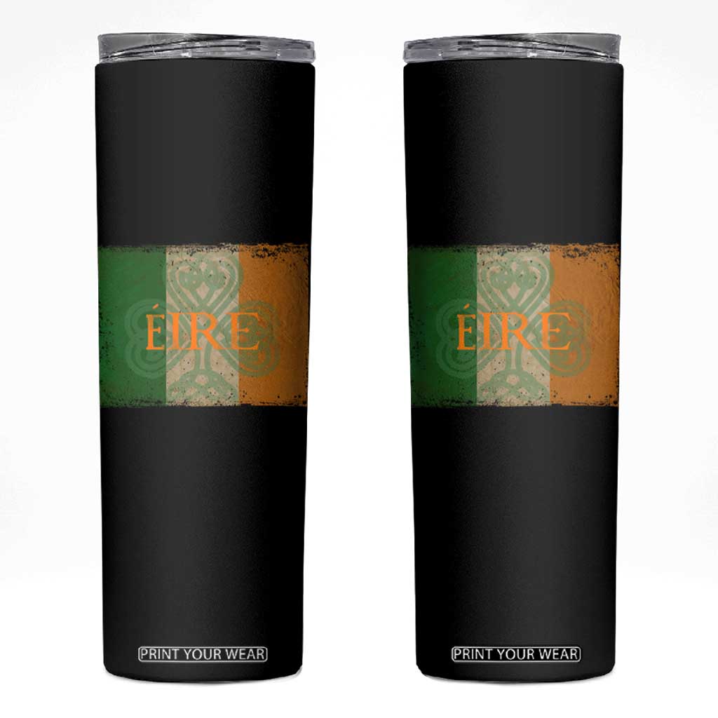 Eire Irish Pride Skinny Tumbler Celtic Shamrock Ireland Flag TS09 Black Print Your Wear