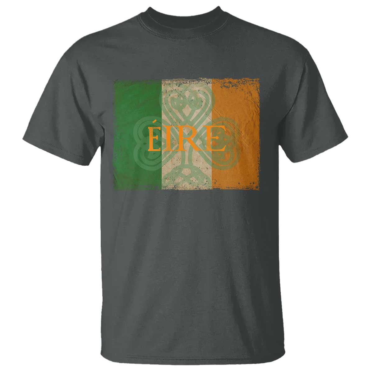 Eire Irish Pride T Shirt Celtic Shamrock Ireland Flag TS09 Dark Heather Print Your Wear