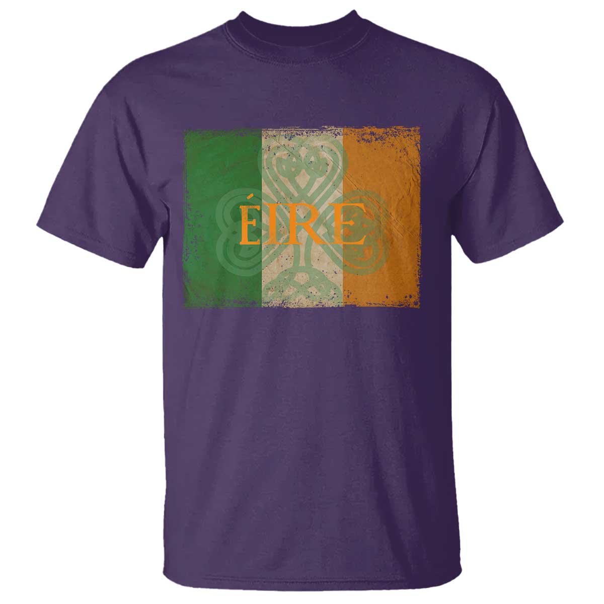 Eire Irish Pride T Shirt Celtic Shamrock Ireland Flag TS09 Purple Print Your Wear