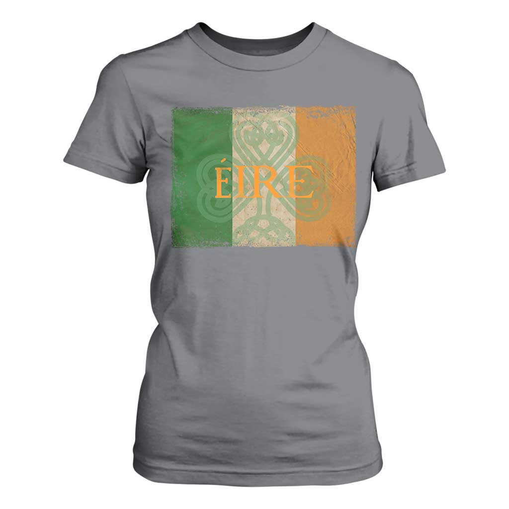 Eire Irish Pride T Shirt For Women Celtic Shamrock Ireland Flag TS09 Charcoal Print Your Wear
