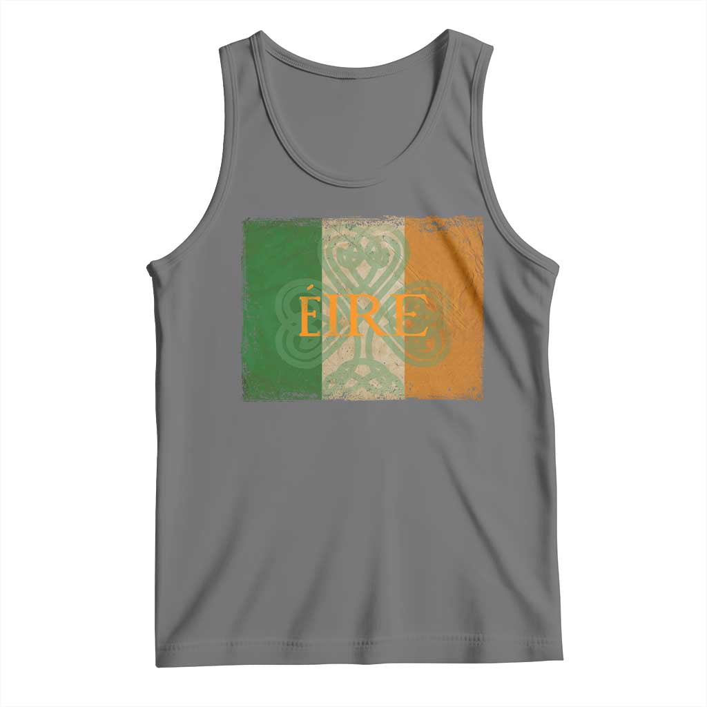 Eire Irish Pride Tank Top Celtic Shamrock Ireland Flag TS09 Black Heather Print Your Wear