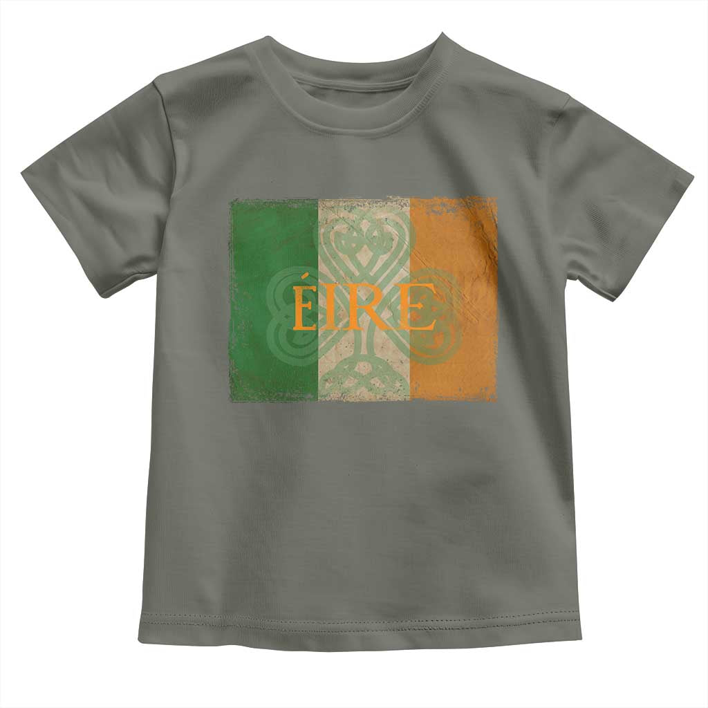 Eire Irish Pride Toddler T Shirt Celtic Shamrock Ireland Flag TS09 Military Green Print Your Wear