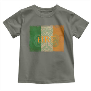 Eire Irish Pride Toddler T Shirt Celtic Shamrock Ireland Flag TS09 Military Green Print Your Wear